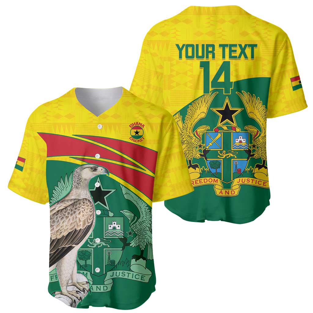 Custom Ghana Cricket Baseball Jersey Go Ghanaian Tawny Eagle