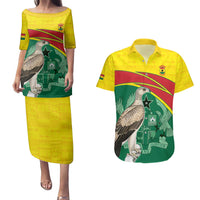 Custom Ghana Cricket Couples Matching Puletasi and Hawaiian Shirt Go Ghanaian Tawny Eagle