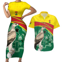 Custom Ghana Cricket Couples Matching Short Sleeve Bodycon Dress and Hawaiian Shirt Go Ghanaian Tawny Eagle