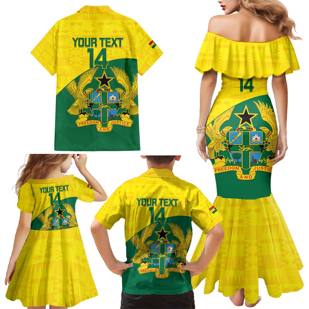 Custom Ghana Cricket Family Matching Mermaid Dress and Hawaiian Shirt Go Ghanaian Tawny Eagle