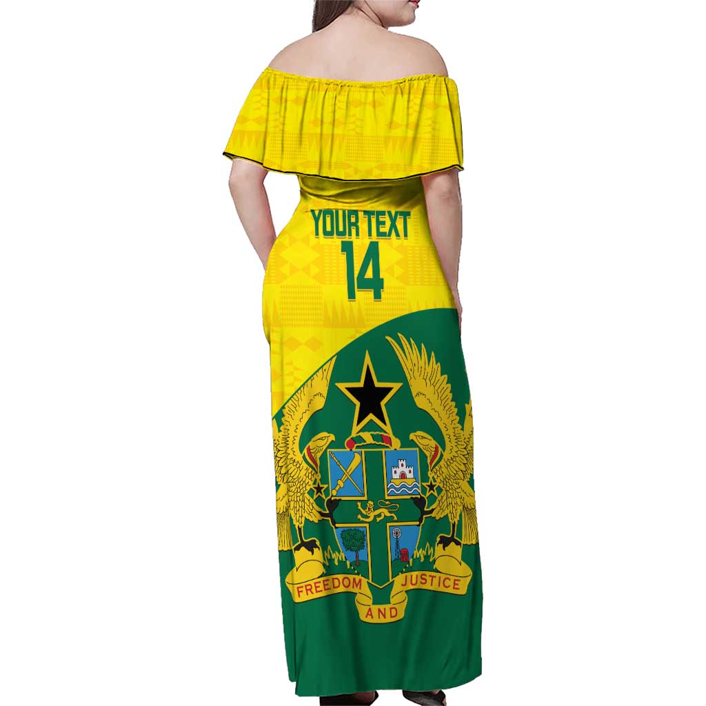 Custom Ghana Cricket Family Matching Off Shoulder Maxi Dress and Hawaiian Shirt Go Ghanaian Tawny Eagle