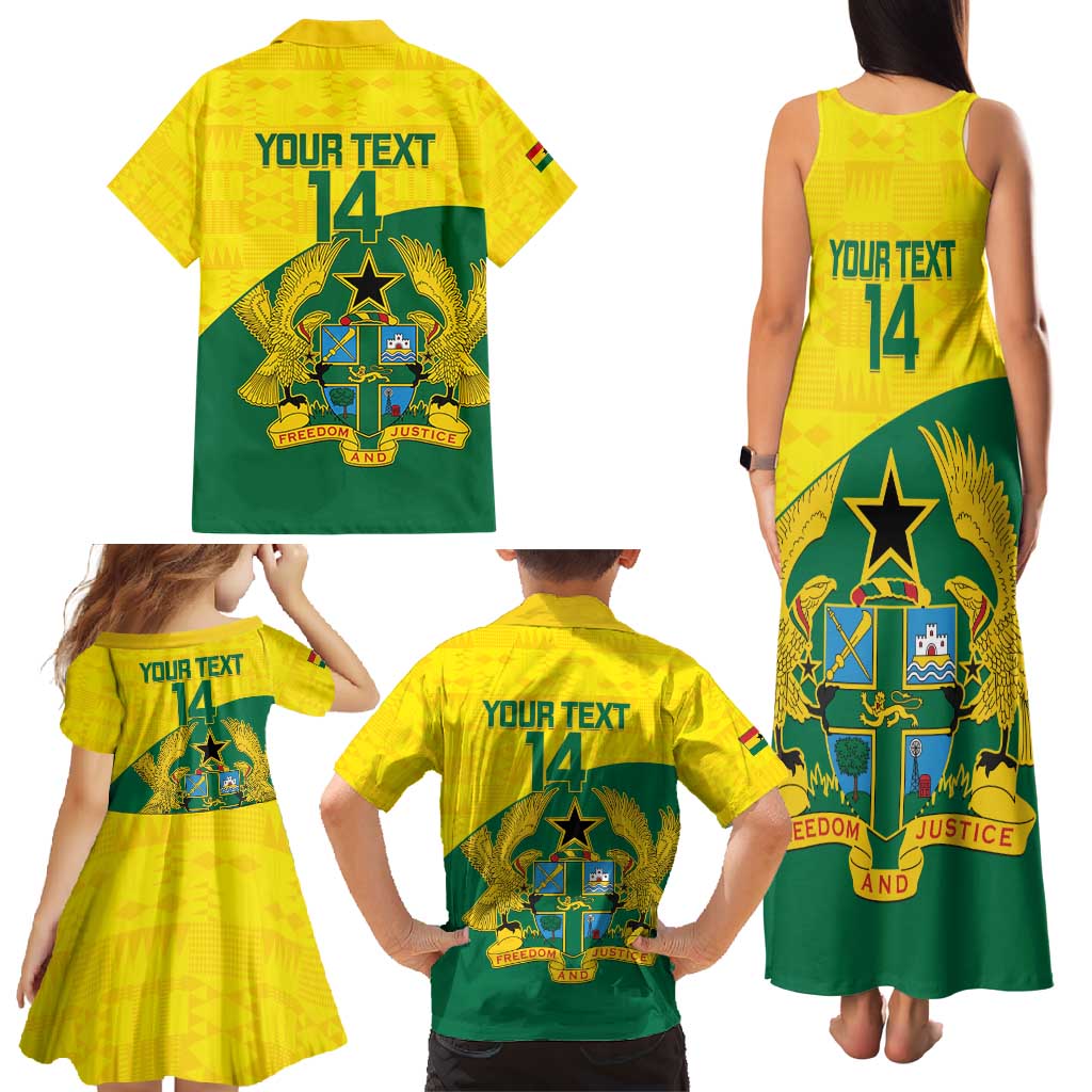 Custom Ghana Cricket Family Matching Tank Maxi Dress and Hawaiian Shirt Go Ghanaian Tawny Eagle