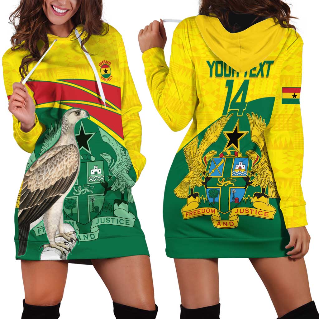 Custom Ghana Cricket Hoodie Dress Go Ghanaian Tawny Eagle