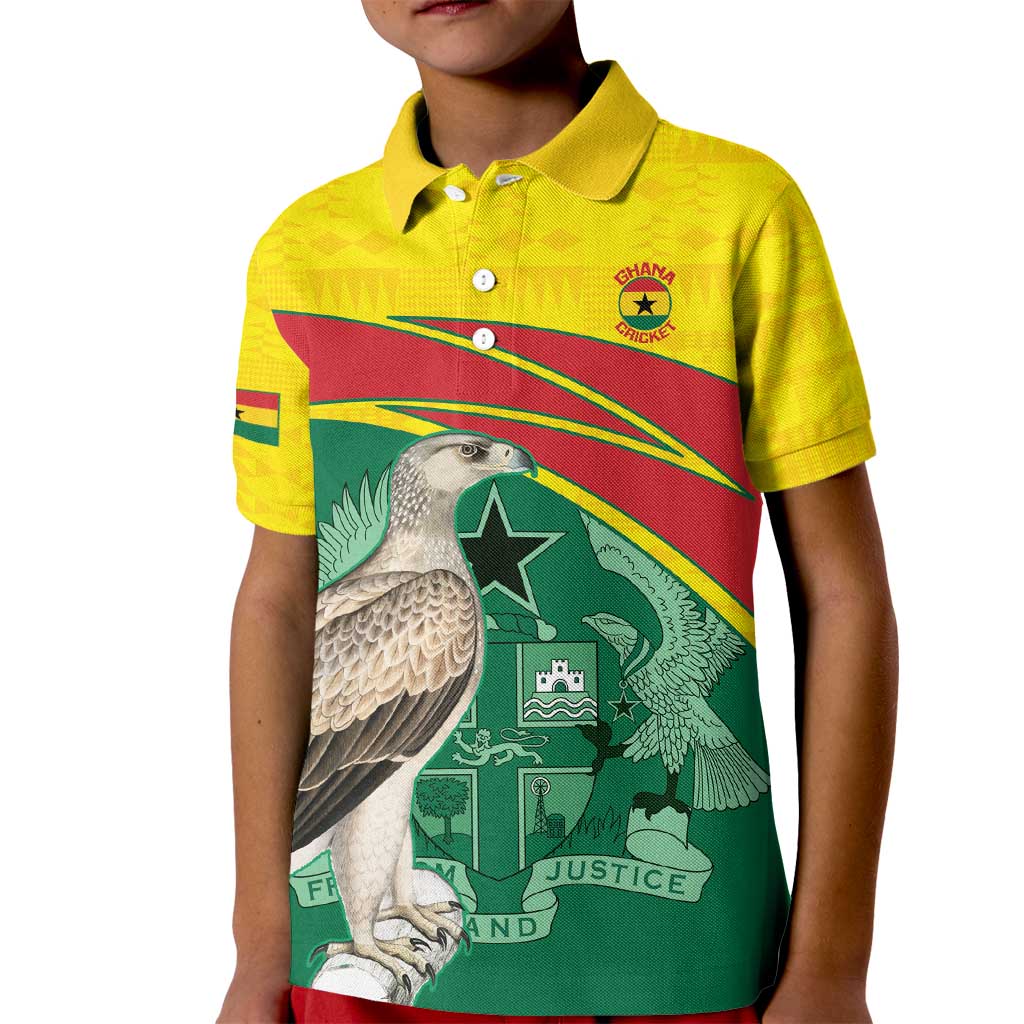 Custom Ghana Cricket Kid Polo Shirt Go Ghanaian Tawny Eagle