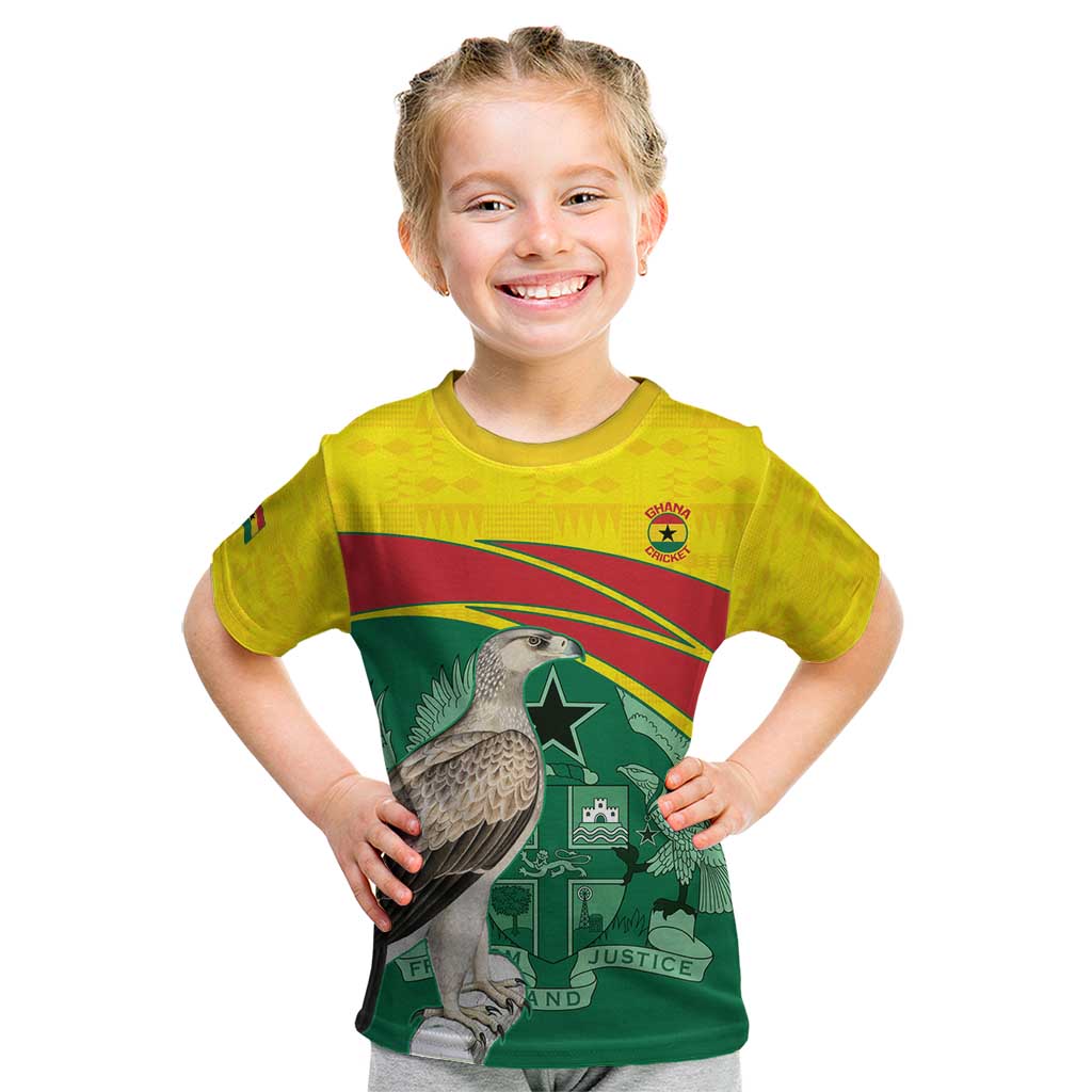 Custom Ghana Cricket Kid T Shirt Go Ghanaian Tawny Eagle
