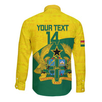 Custom Ghana Cricket Long Sleeve Button Shirt Go Ghanaian Tawny Eagle