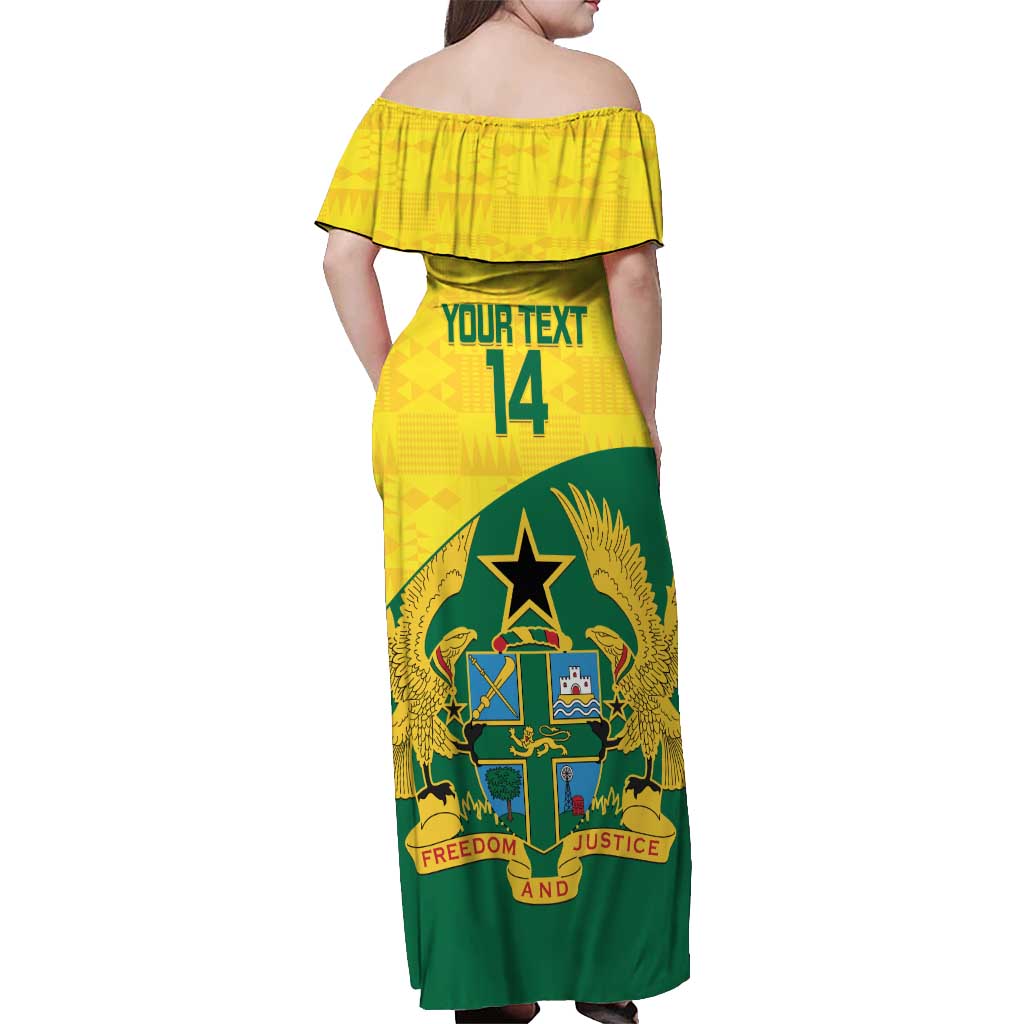 Custom Ghana Cricket Off Shoulder Maxi Dress Go Ghanaian Tawny Eagle