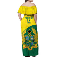 Custom Ghana Cricket Off Shoulder Maxi Dress Go Ghanaian Tawny Eagle