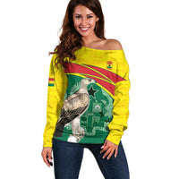 Custom Ghana Cricket Off Shoulder Sweater Go Ghanaian Tawny Eagle