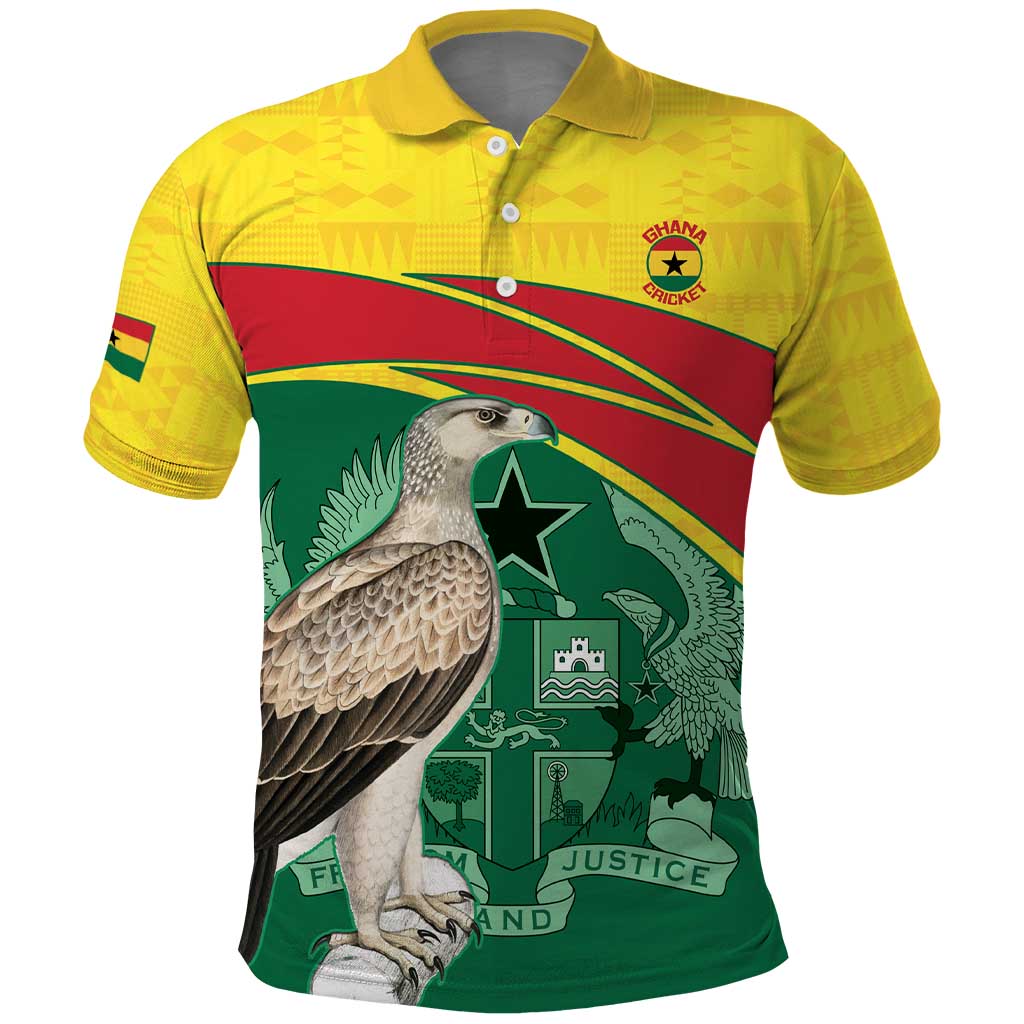 Custom Ghana Cricket Polo Shirt Go Ghanaian Tawny Eagle
