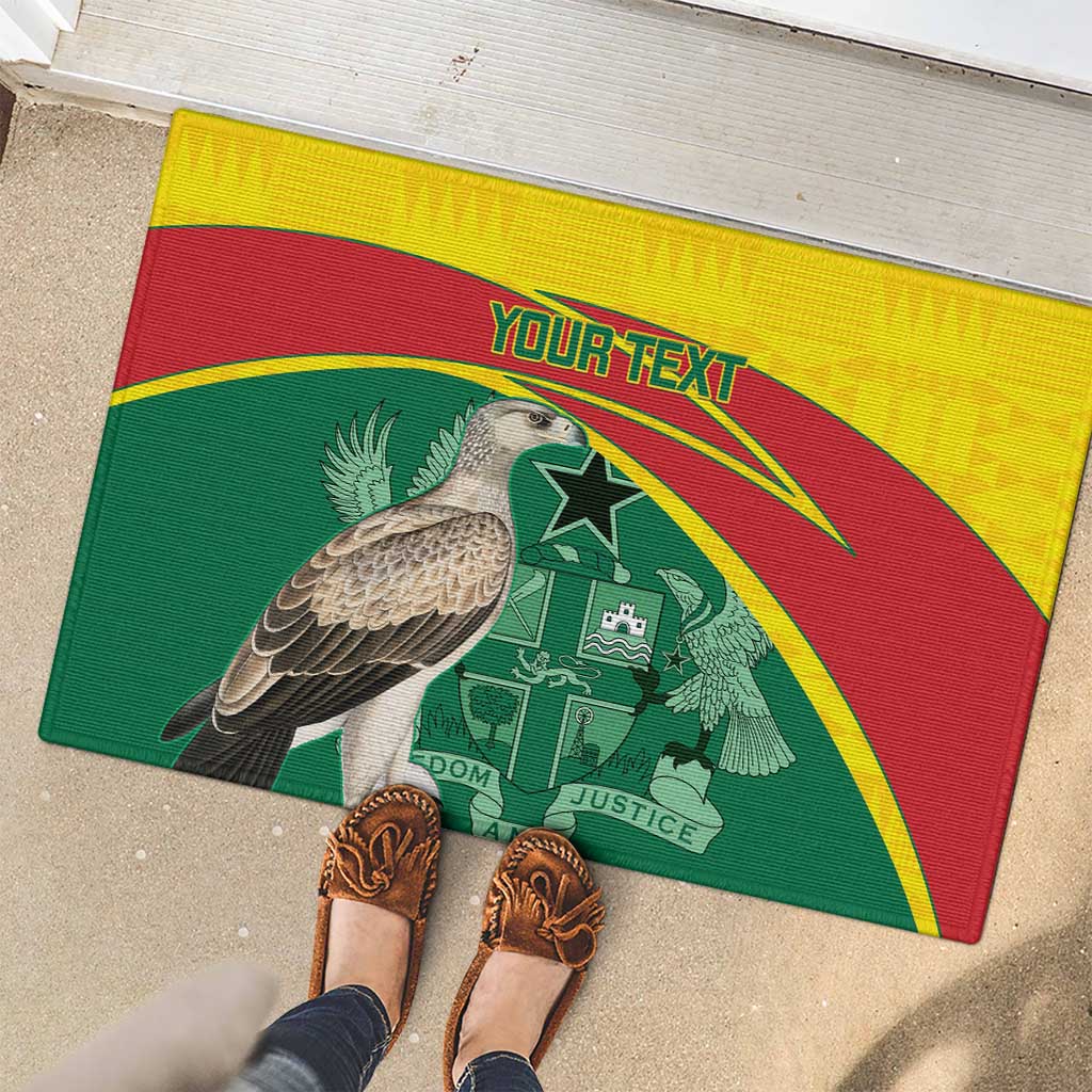 Custom Ghana Cricket Rubber Doormat Go Ghanaian Tawny Eagle