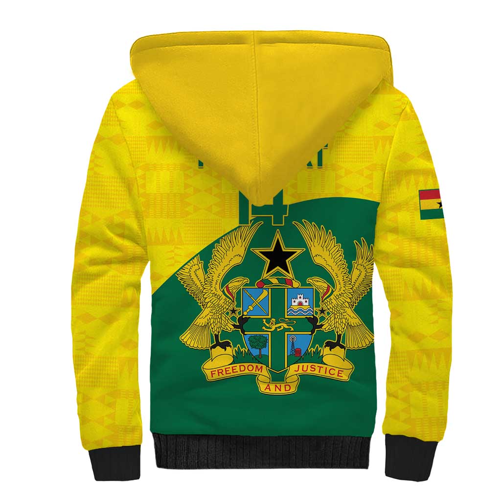 Custom Ghana Cricket Sherpa Hoodie Go Ghanaian Tawny Eagle
