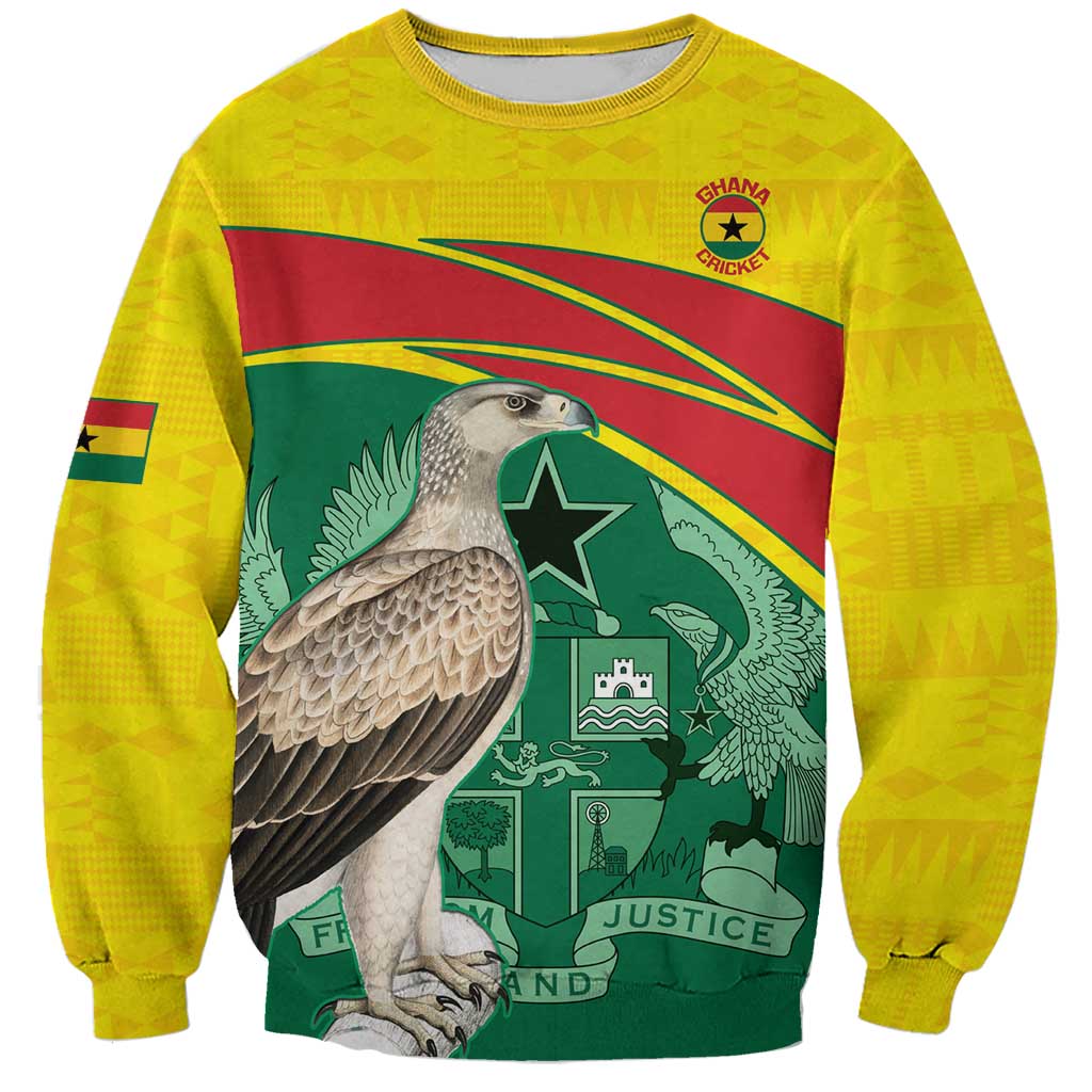 Custom Ghana Cricket Sweatshirt Go Ghanaian Tawny Eagle