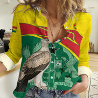 Custom Ghana Cricket Women Casual Shirt Go Ghanaian Tawny Eagle