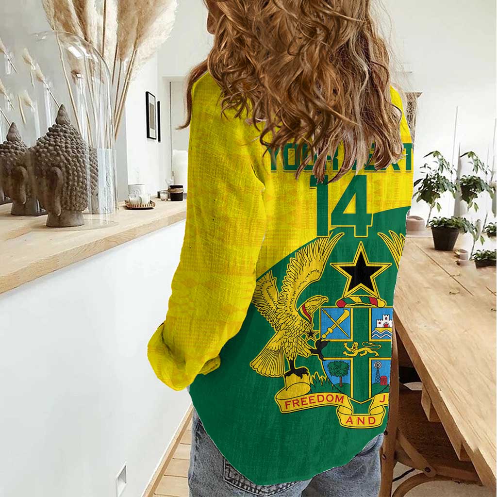 Custom Ghana Cricket Women Casual Shirt Go Ghanaian Tawny Eagle