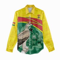 Custom Ghana Cricket Women Casual Shirt Go Ghanaian Tawny Eagle