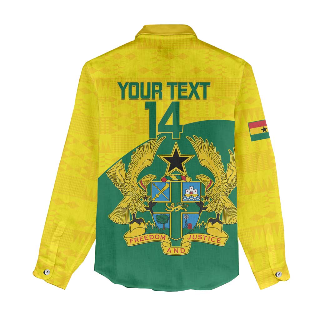 Custom Ghana Cricket Women Casual Shirt Go Ghanaian Tawny Eagle