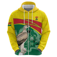 Custom Ghana Cricket Zip Hoodie Go Ghanaian Tawny Eagle