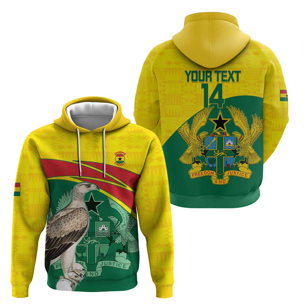 Custom Ghana Cricket Zip Hoodie Go Ghanaian Tawny Eagle