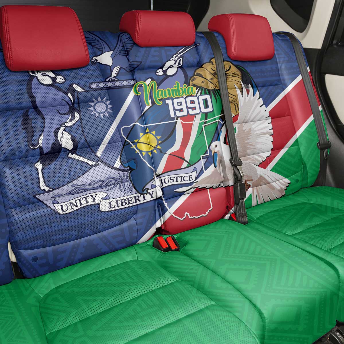 Namibia 1990 Back Car Seat Cover Independence Anniversary African Pattern