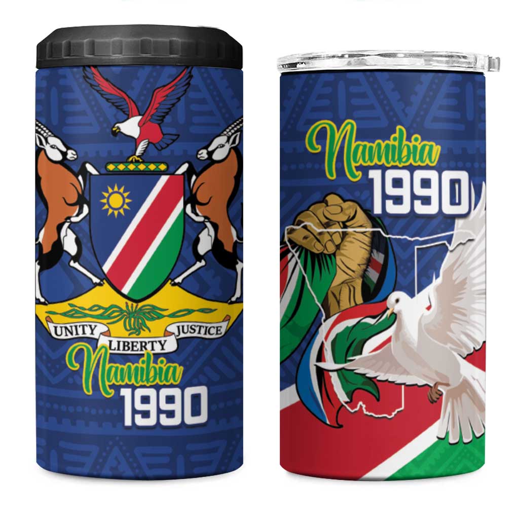 Namibia 1990 4 in 1 Can Cooler Tumbler Independence Anniversary African Pattern