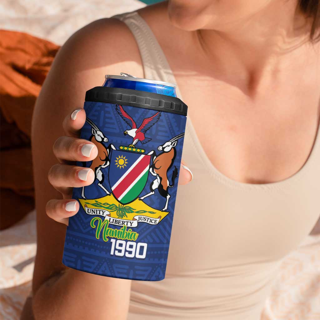 Namibia 1990 4 in 1 Can Cooler Tumbler Independence Anniversary African Pattern