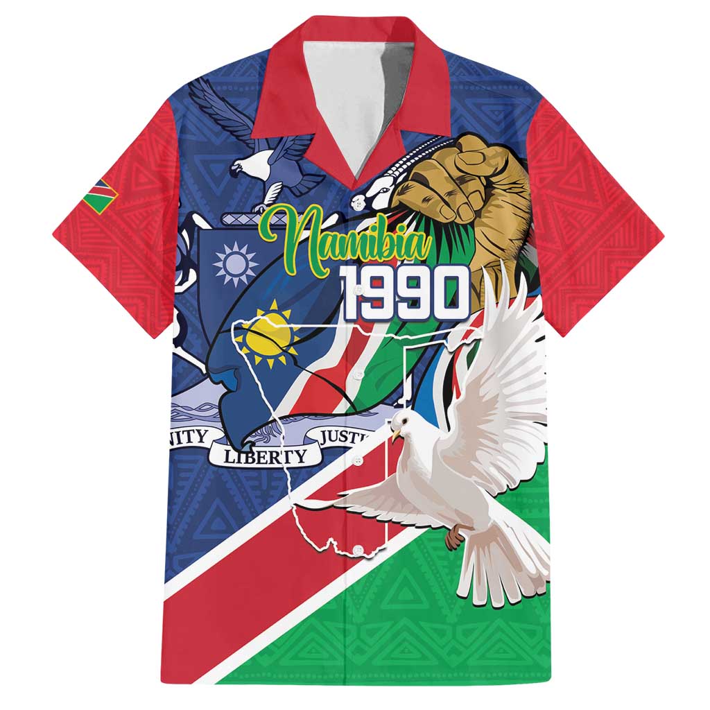 Namibia 1990 Family Matching Off Shoulder Maxi Dress and Hawaiian Shirt Independence Anniversary African Pattern
