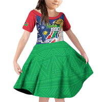Namibia 1990 Family Matching Off Shoulder Short Dress and Hawaiian Shirt Independence Anniversary African Pattern