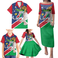 Namibia 1990 Family Matching Puletasi and Hawaiian Shirt Independence Anniversary African Pattern