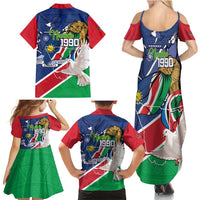 Namibia 1990 Family Matching Summer Maxi Dress and Hawaiian Shirt Independence Anniversary African Pattern