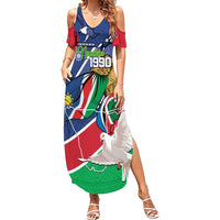 Namibia 1990 Family Matching Summer Maxi Dress and Hawaiian Shirt Independence Anniversary African Pattern