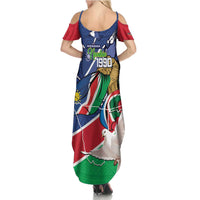 Namibia 1990 Family Matching Summer Maxi Dress and Hawaiian Shirt Independence Anniversary African Pattern