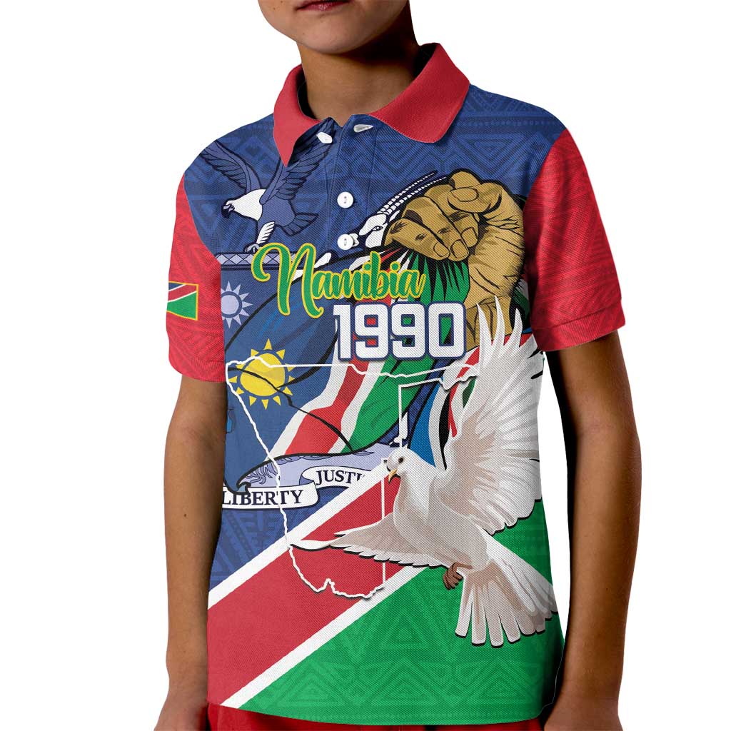Namibia 1990 Kid Polo Shirt Independence Anniversary African Pattern