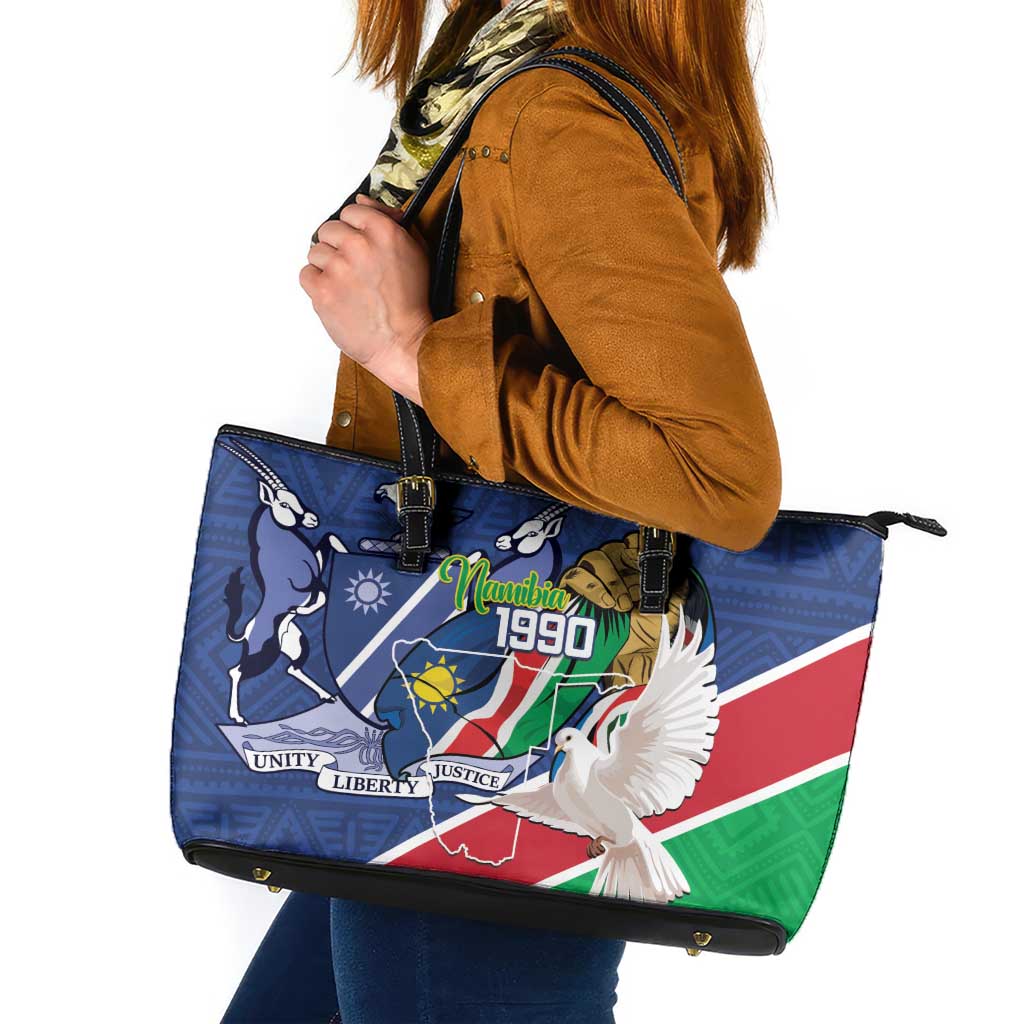 Namibia 1990 Leather Tote Bag Independence Anniversary African Pattern