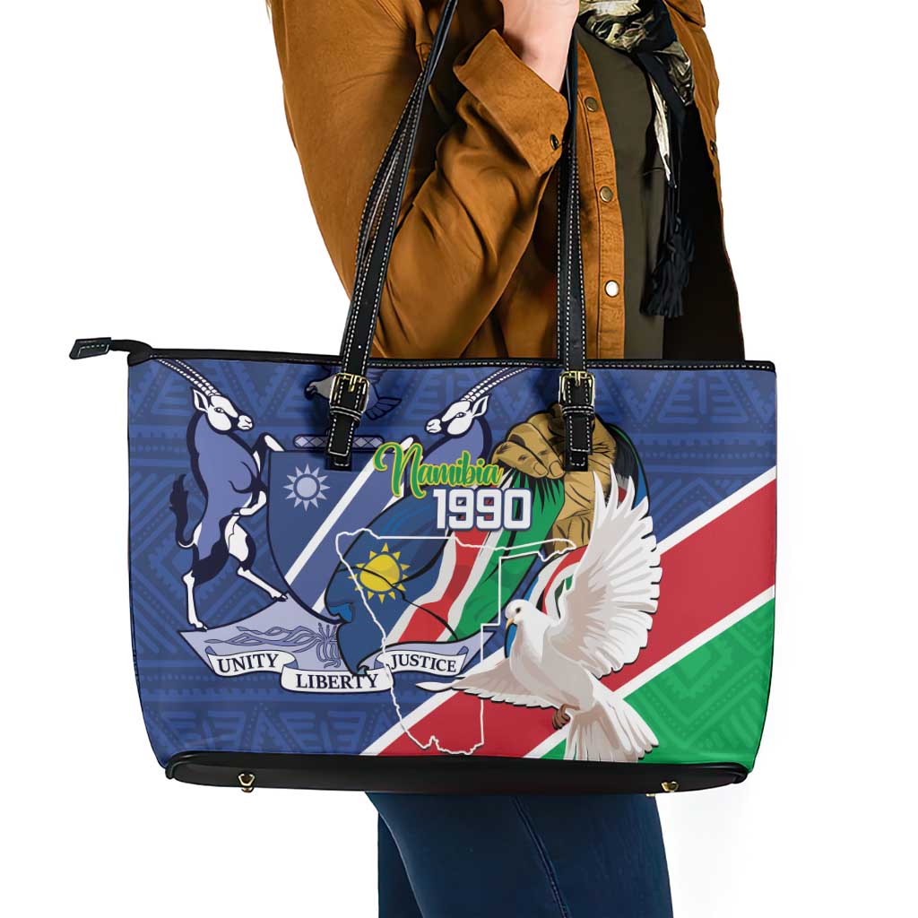 Namibia 1990 Leather Tote Bag Independence Anniversary African Pattern