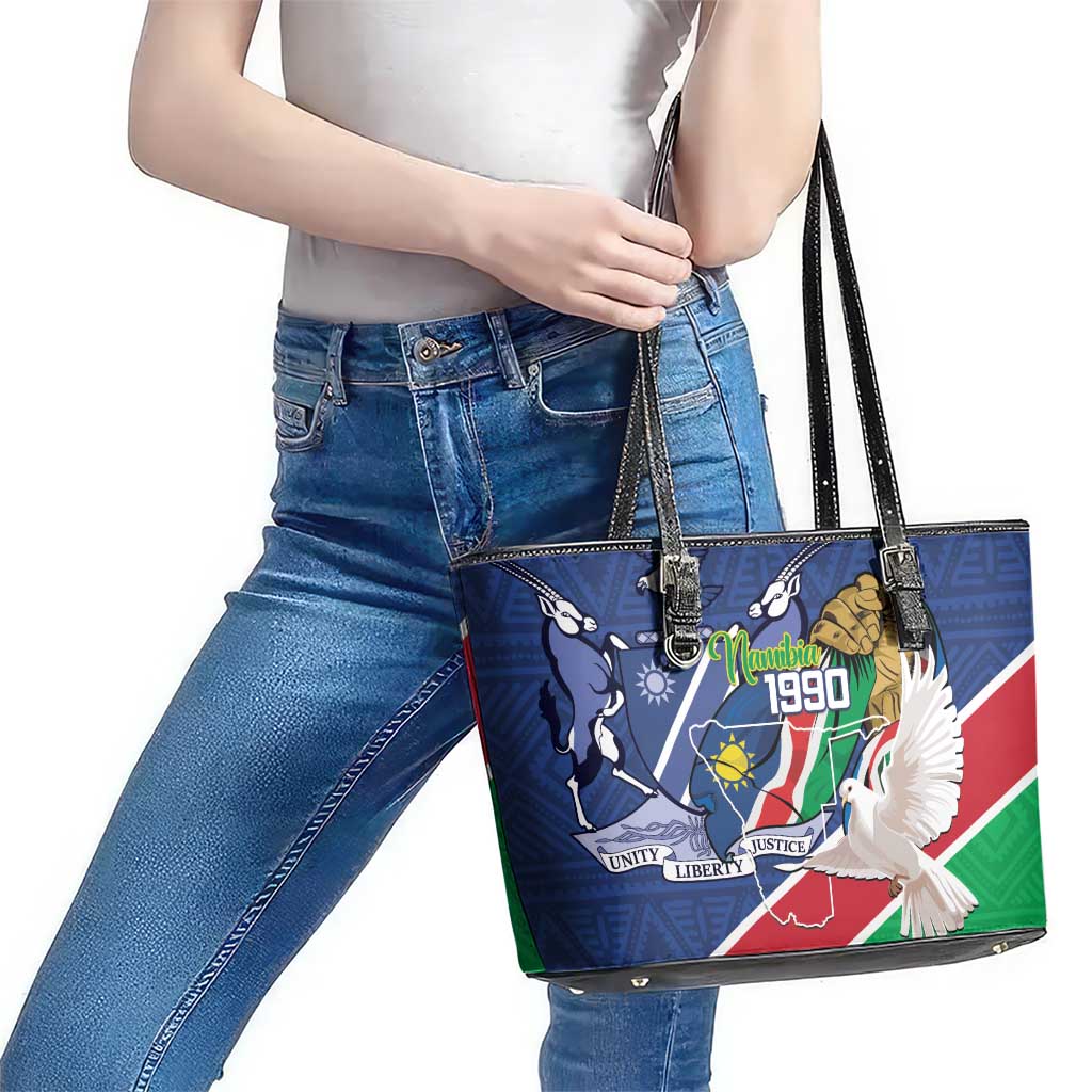 Namibia 1990 Leather Tote Bag Independence Anniversary African Pattern