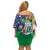 Namibia 1990 Off Shoulder Short Dress Independence Anniversary African Pattern