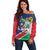 Namibia 1990 Off Shoulder Sweater Independence Anniversary African Pattern