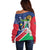 Namibia 1990 Off Shoulder Sweater Independence Anniversary African Pattern