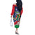 Namibia 1990 Off The Shoulder Long Sleeve Dress Independence Anniversary African Pattern
