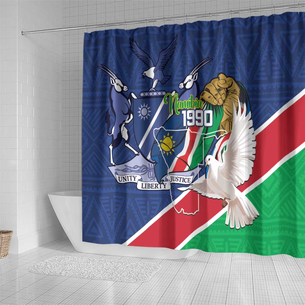 Namibia 1990 Shower Curtain Independence Anniversary African Pattern