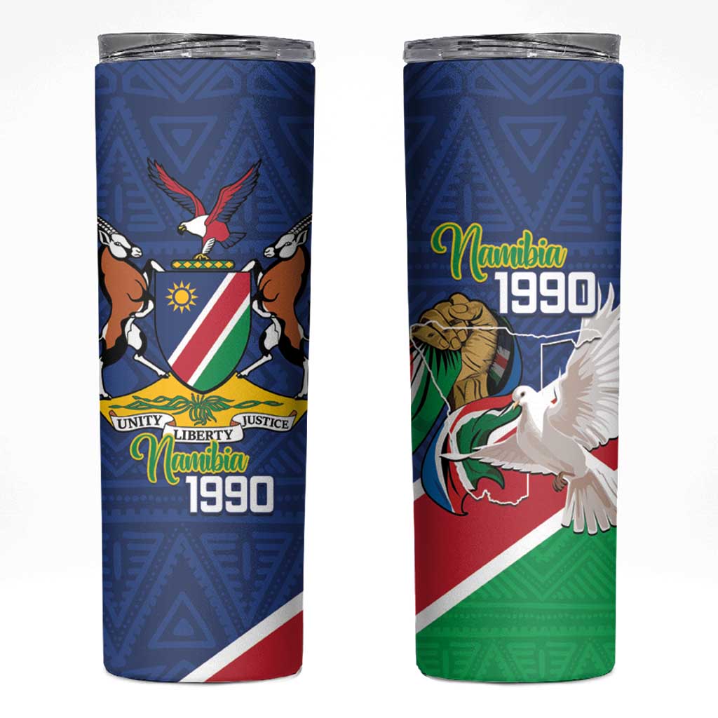 Namibia 1990 Skinny Tumbler Independence Anniversary African Pattern