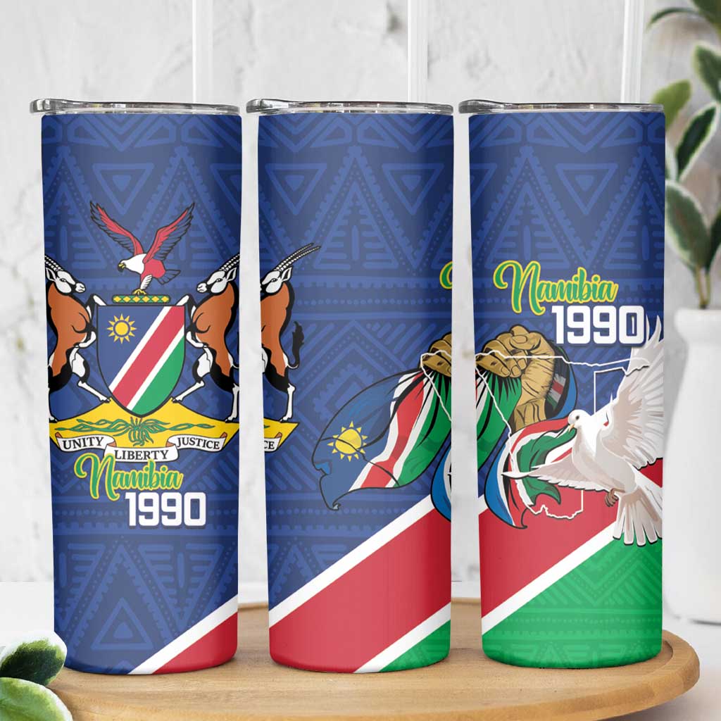 Namibia 1990 Skinny Tumbler Independence Anniversary African Pattern