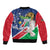 Namibia 1990 Sleeve Zip Bomber Jacket Independence Anniversary African Pattern