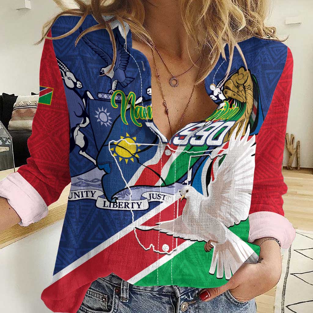 Namibia 1990 Women Casual Shirt Independence Anniversary African Pattern