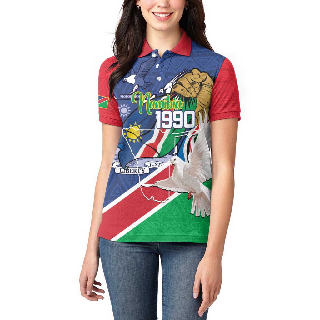 Namibia 1990 Women Polo Shirt Independence Anniversary African Pattern