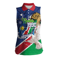 Namibia 1990 Women Sleeveless Polo Shirt Independence Anniversary African Pattern