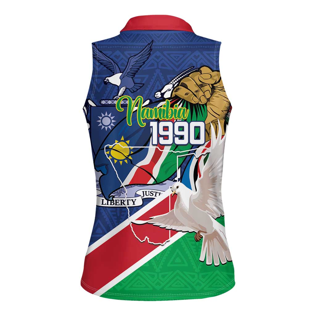 Namibia 1990 Women Sleeveless Polo Shirt Independence Anniversary African Pattern