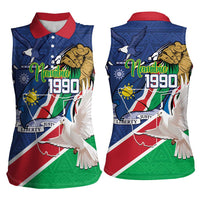 Namibia 1990 Women Sleeveless Polo Shirt Independence Anniversary African Pattern