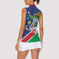 Namibia 1990 Women Sleeveless Polo Shirt Independence Anniversary African Pattern